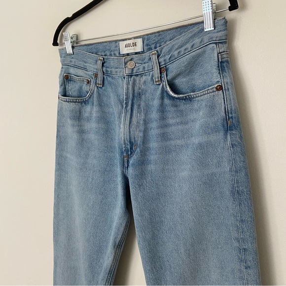 Agolde Light Blue Straight Leg Jeans - Picture 6 of 13